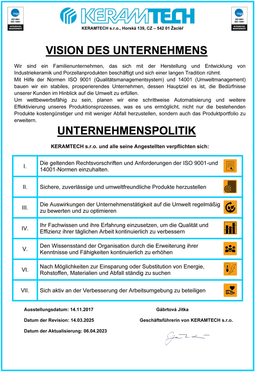 Integrovaná politika jakosti a environmentu